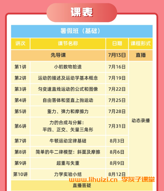 夏梦迪2028届高一物理2025暑秋联报 暑假班更新完毕秋季班开始更新 百度网盘下载插图(2) 夏梦迪2028届高一物理全年系统班 2025暑秋2026寒春高一物理课程-李灰子课堂